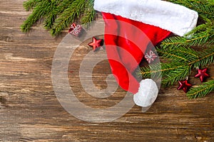 Christmas Decoration Over Wooden Background