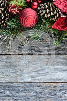 Christmas Decoration Over Wooden Background