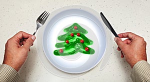 Christmas decoration on plate