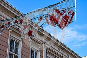Christmas decoration on Prince Michael Street Kneza Mihaila or Knez Mihailova photo