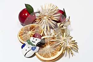 Christmas decoration in red and beige