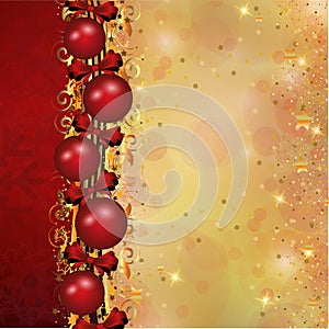 Christmas decoration in red and gold stripes