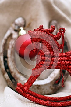Christmas decoration with red horse figure