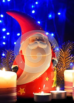 Christmas decoration with Santa Claus Figurine