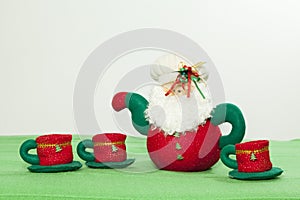 Christmas Decoration - Set Tea Jar in the shape of Santa Claus