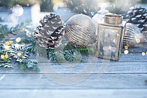 Christmas decoration with snowflakes photo