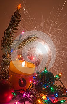 Christmas decoration with sparklers