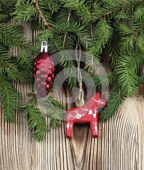 Christmas Decoration with Spruce Branch