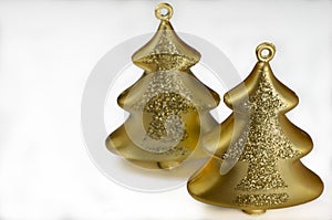 Christmas decoration - two gold glass trees