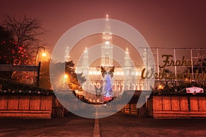 Christmas decoration in Vienna, park near town hall Rathaus, Austria