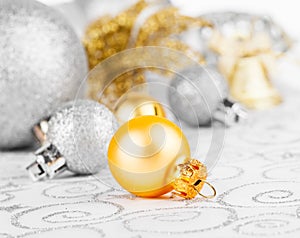 Christmas decoration on white background