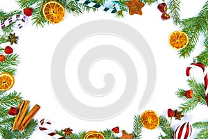 Christmas decoration on white background