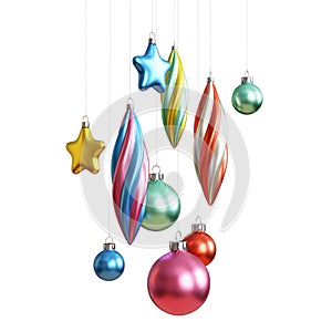 Christmas decoration on white background. 3D render.