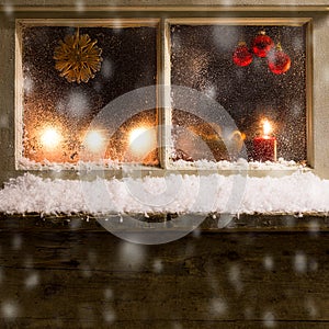 Christmas decoration on a window 33