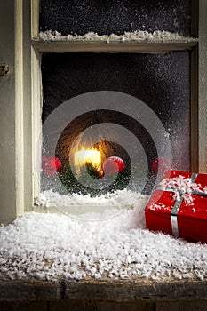 Christmas decoration on a window