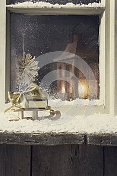 Christmas decoration on a window