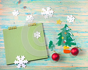 Christmas decoration on wood