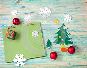 Christmas decoration on wood