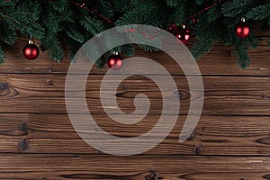 Christmas decoration on wooden background