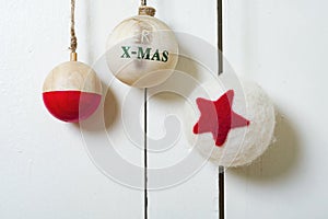 Christmas decoration with wooden balls