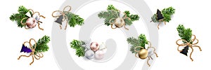 Christmas decoration. Xmas Bouquets and wreaths