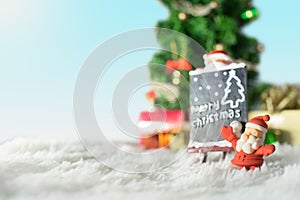 Christmas decoration, Xmas concept and idea in Winter with snow