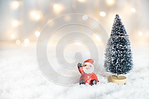 Christmas decoration, Xmas concept and idea in Winter with snow