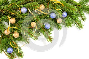 Christmas decoration in yellow and blue
