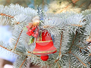 Christmas decorations in anticipation of the event