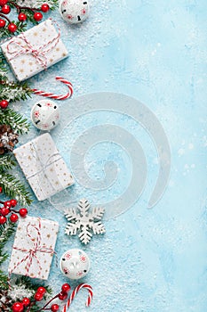 Christmas decorations  background. Christmas and New Year card