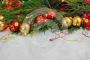 Christmas decorations with blank space for text