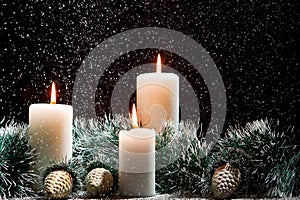 Christmas decorations with candles