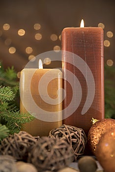 Christmas decorations with candles