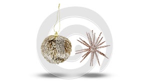 Christmas decorations, Christmas ball, metal, vintage aluminum iron with clipping path