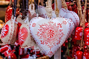 Christmas decorations at the Christmas Market in Salzburg.