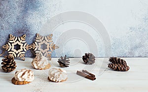 Christmas decorations-Christmas stars , cookies,cones and cinnamon sticks