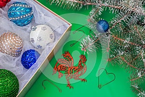 Christmas decorations for the Christmas tree, the symbol of the