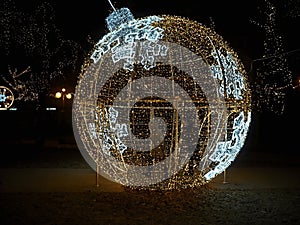 Christmas decorations in the city of Poprad