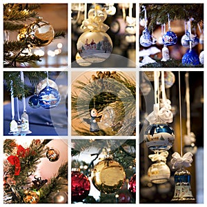 Christmas decorations collage