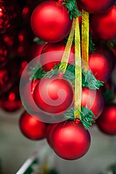 Christmas decorations colorful bright balls...