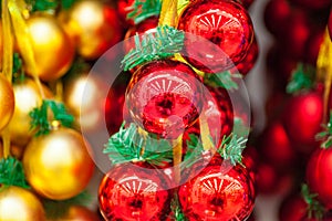 Christmas decorations colorful bright balls...