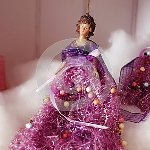 Christmas decorations. Dressy doll