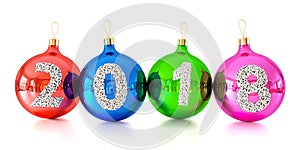 Christmas decorations glass balls with numbers 2018