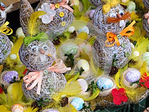 Christmas decorations of the great night, Happy Easter. Easter bunny.