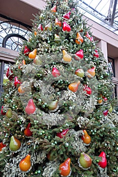 Christmas decorations in the greenhouses of Longwood Gardens