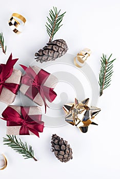 Christmas decorations. Holiday decorations isolated on white background, Christmas
