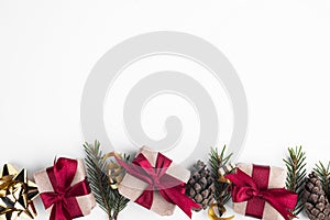 Christmas decorations. Holiday decorations isolated on white background, Christmas