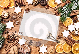 Christmas decorations and holidays sweet food ingredients