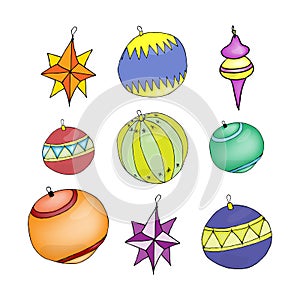 Christmas decorations illustration - Christmas balls