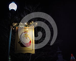 Christmas Decorations at Night in Vienna, Virginia